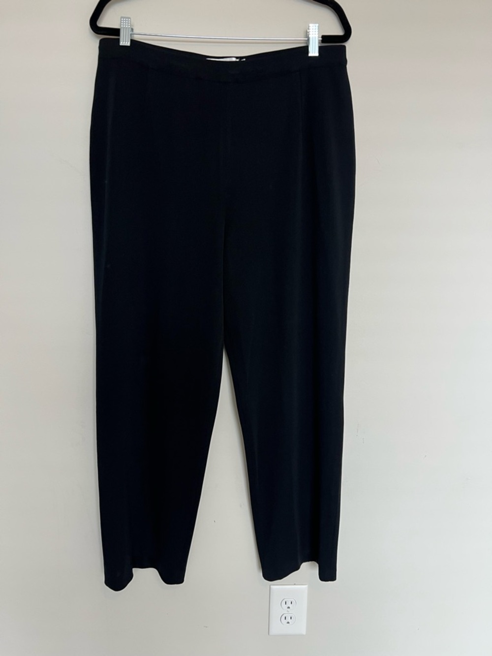 Plein‎ Air Black Knit Straight Leg Pants XL Acrylic Made in Korea